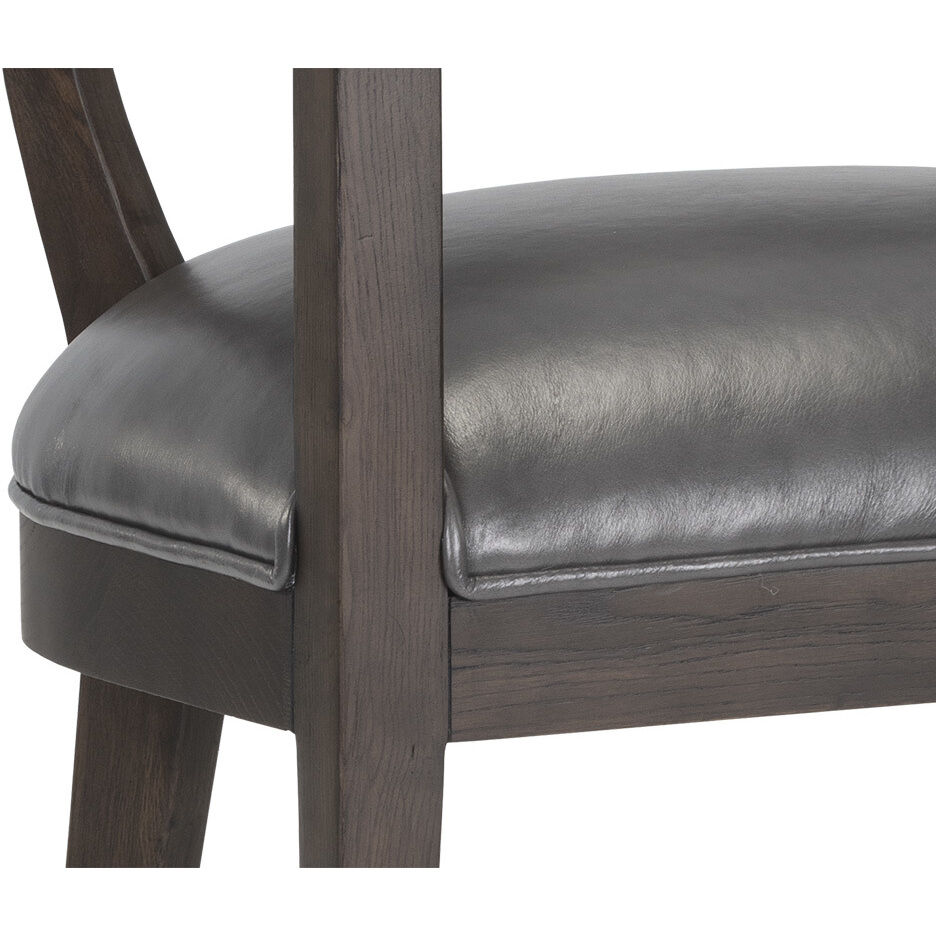 Brylea Brown / Brentwood Charcoal Leather Dining Armchair